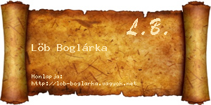 Löb Boglárka névjegykártya
